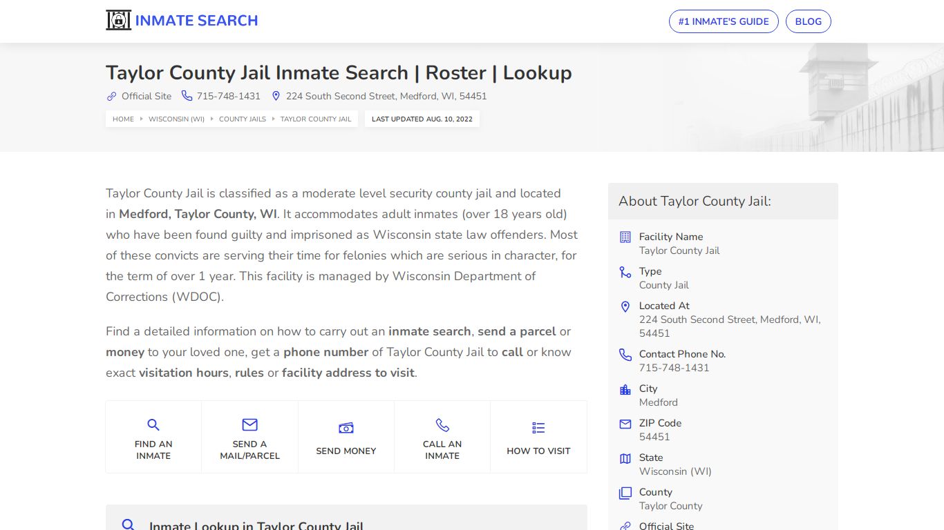 Taylor County Jail Inmate Search | Roster | Lookup